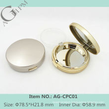 Simple Round Compact Powder Case/Compact Powder Container With Mirror AG-CPC01, AGPM Cosmetic Packaging , Custom colors/Logo